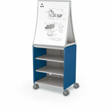 MOORECO Compass Cabinet Midi H2 With Ogee Dry Erase Board Navy 72.1in H x 28.4in W x 19.2in D B2A1J1D1B0